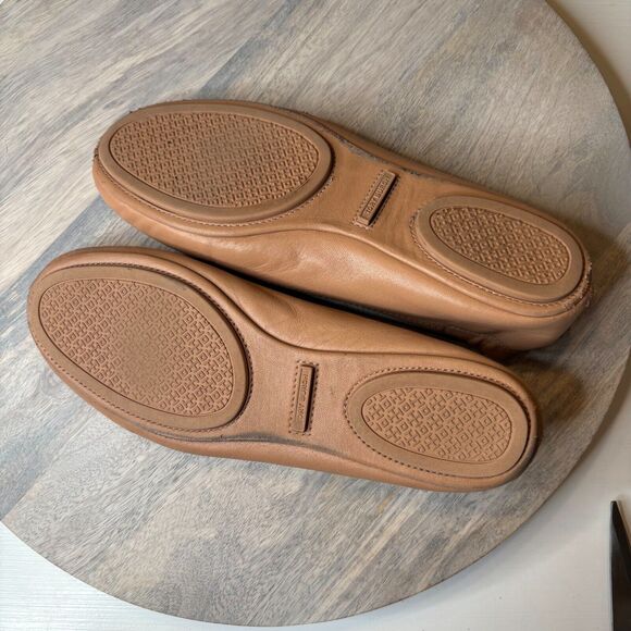 Tory Burch Women's Minnie Travel Flats Beige Leather‎ Tan Make-Up Color Size 7.5 - Picture 8 of 8